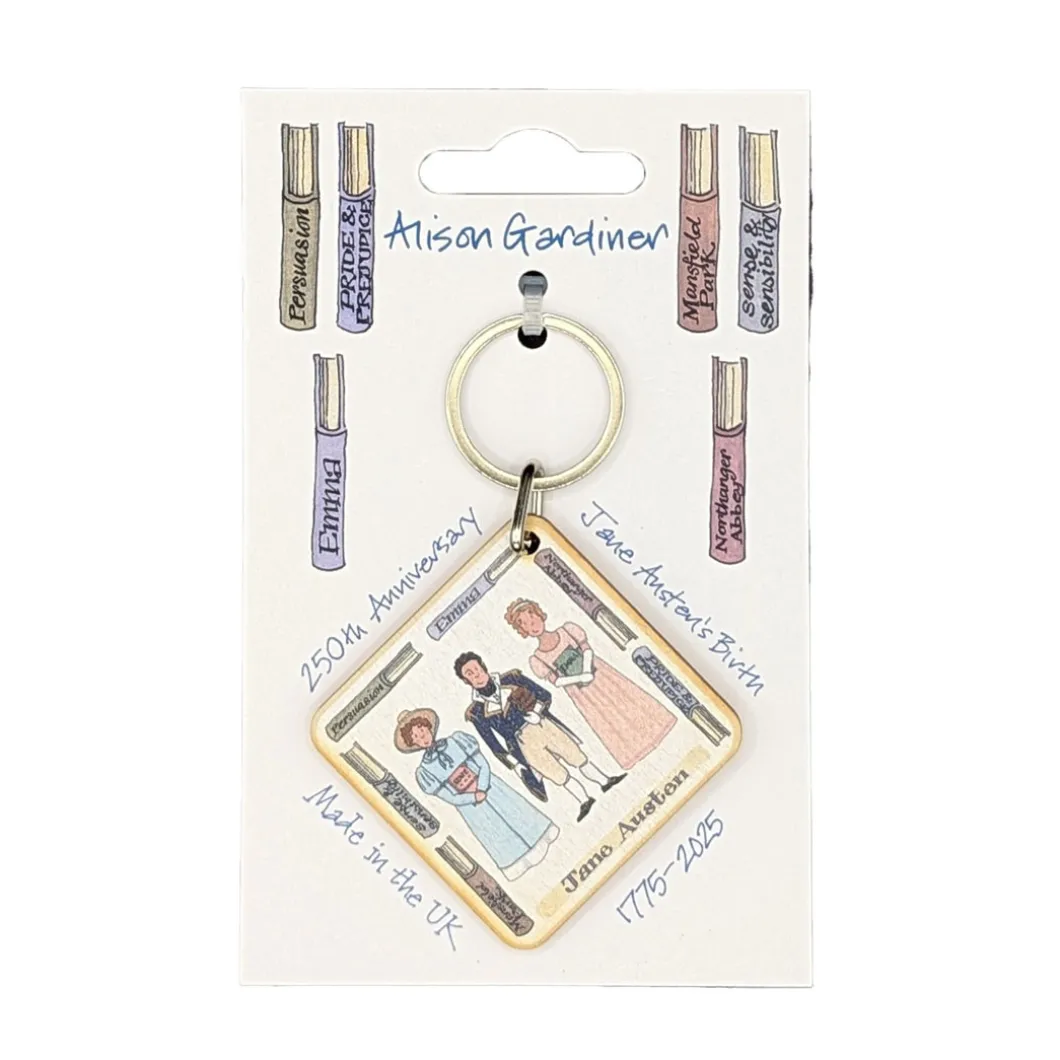 Jane Austen Wooden Keyring